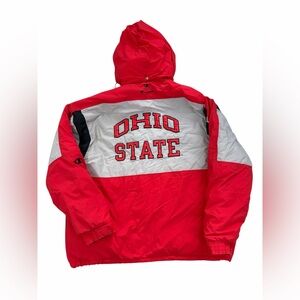 VTG Champion Ohio State Nylon Puffer Coat Mens 2XL 90s Buckeyes Hooded College